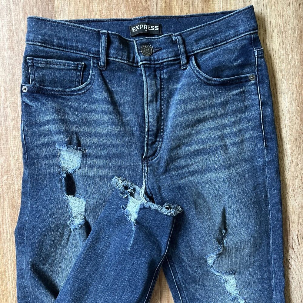 Express Perfect Denim Ankle Legging High‎ Rise Distressed Jeans Women's 4